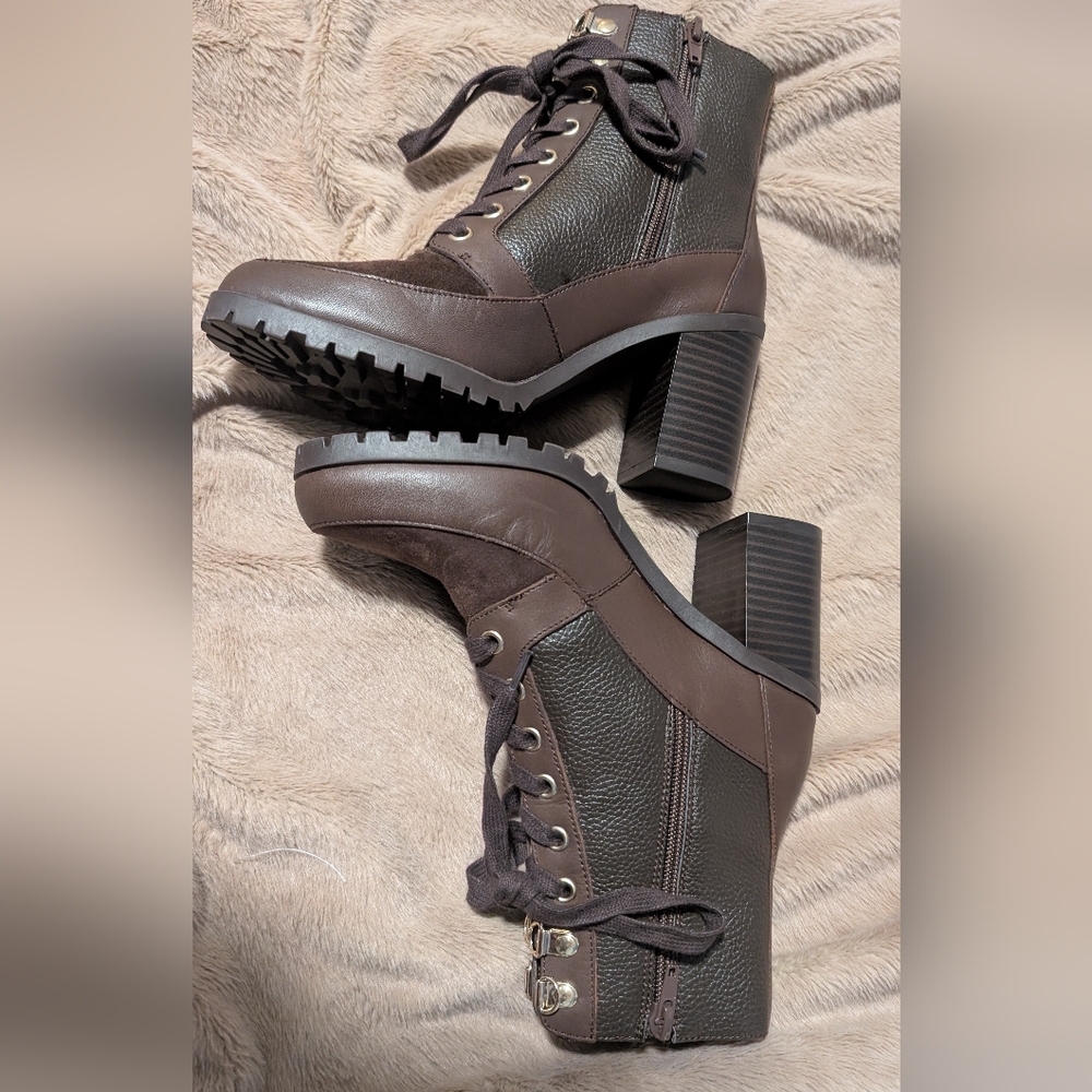 🫰🏼Giani Bini Chic Dark Brown Lace-Up Heeled Boots size 6.5